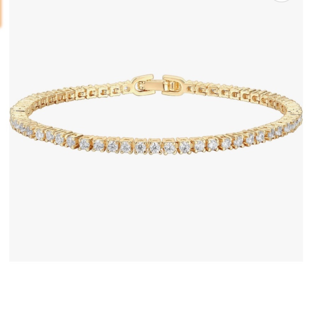 14K GP Classic Tennis Bracelet - Picture 2 of 7